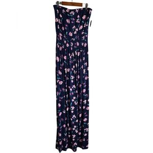 BP Navy Dress with Pink Floral Design